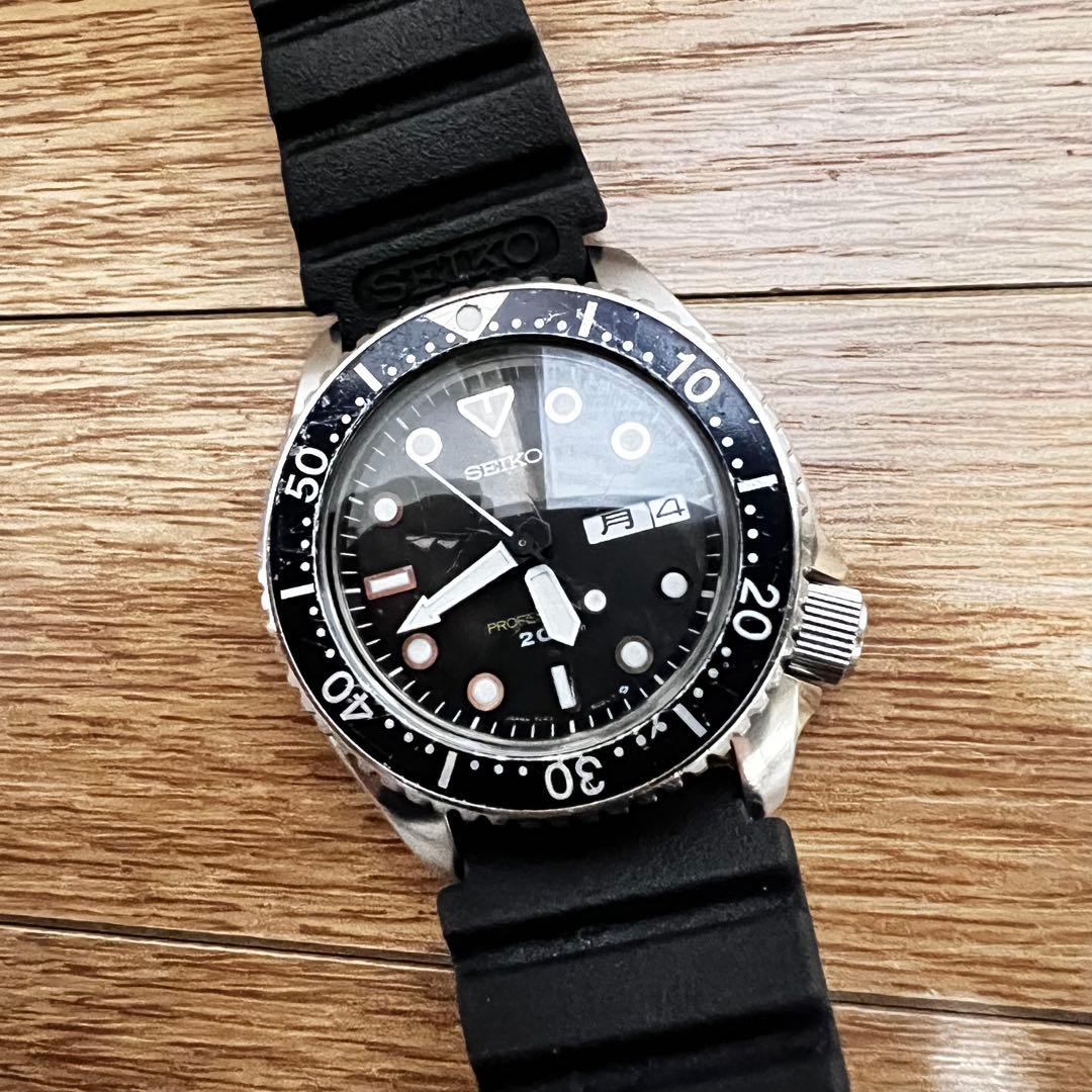 希少価値　初期1986年製 精工舎　稼働ビンテージダイバー 200mベルトセット