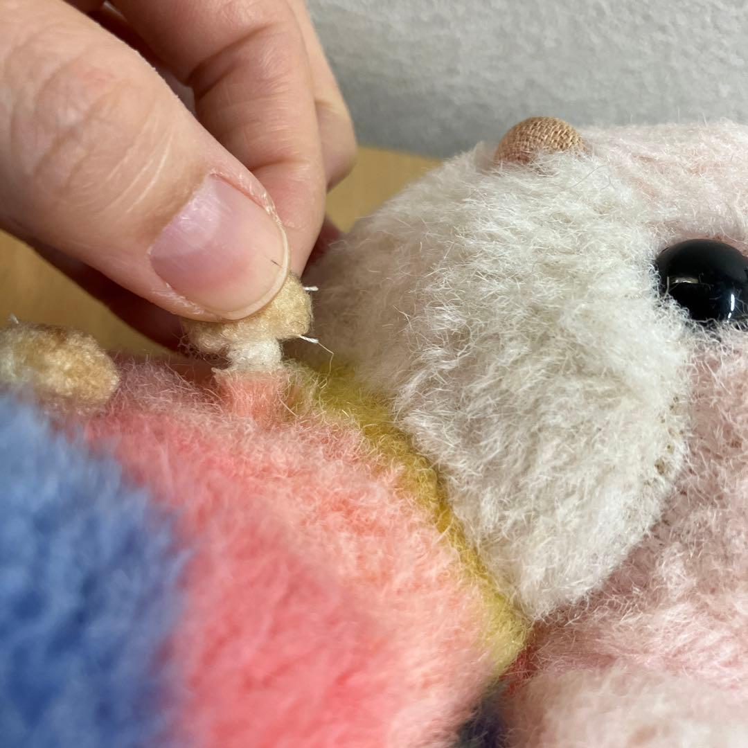 Petit Amourレインボー バンダイ ぬいぐるみ ウサギ 昭和レトロ