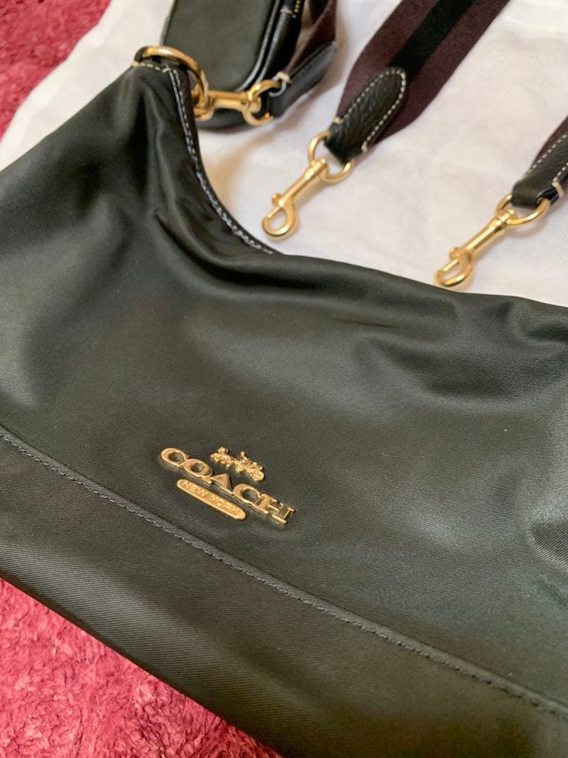 COACH ブラック ナイロン ショルダーバッグ　ハンドバッグ　ボディバッグ