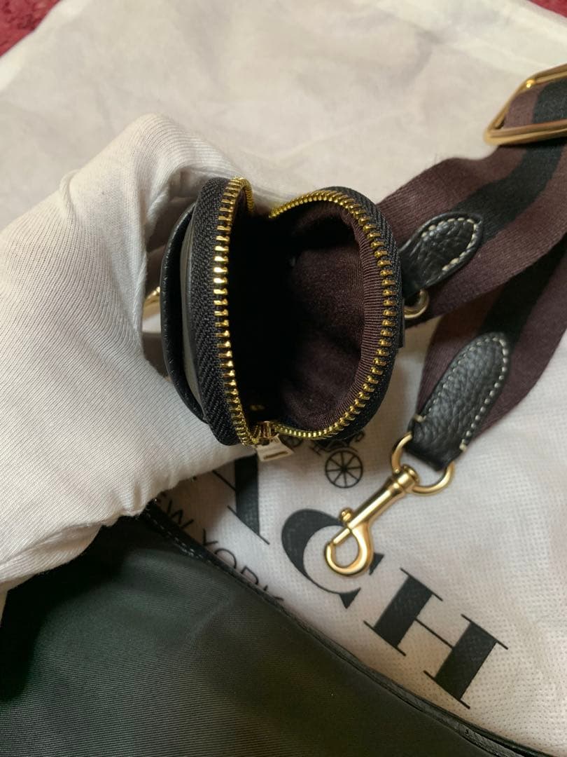 COACH ブラック ナイロン ショルダーバッグ　ハンドバッグ　ボディバッグ