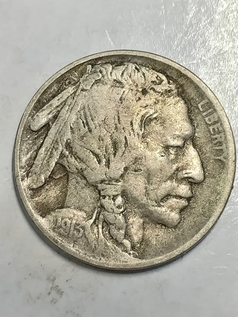 fv01 エラー硬貨 1913年-. インディアンヘッド 5セント 盛り土