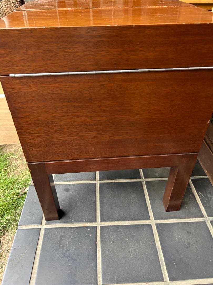 将棋盤収納式テーブル　木製 将棋盤と駒　レトロ