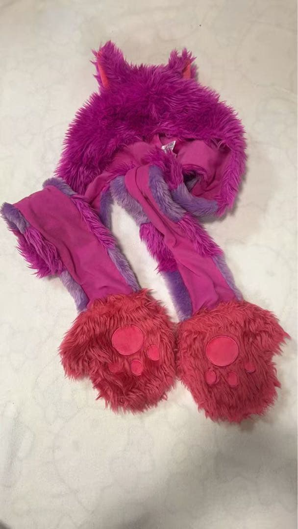 ディズニー　チャシャ猫　ファンキャップマフラー