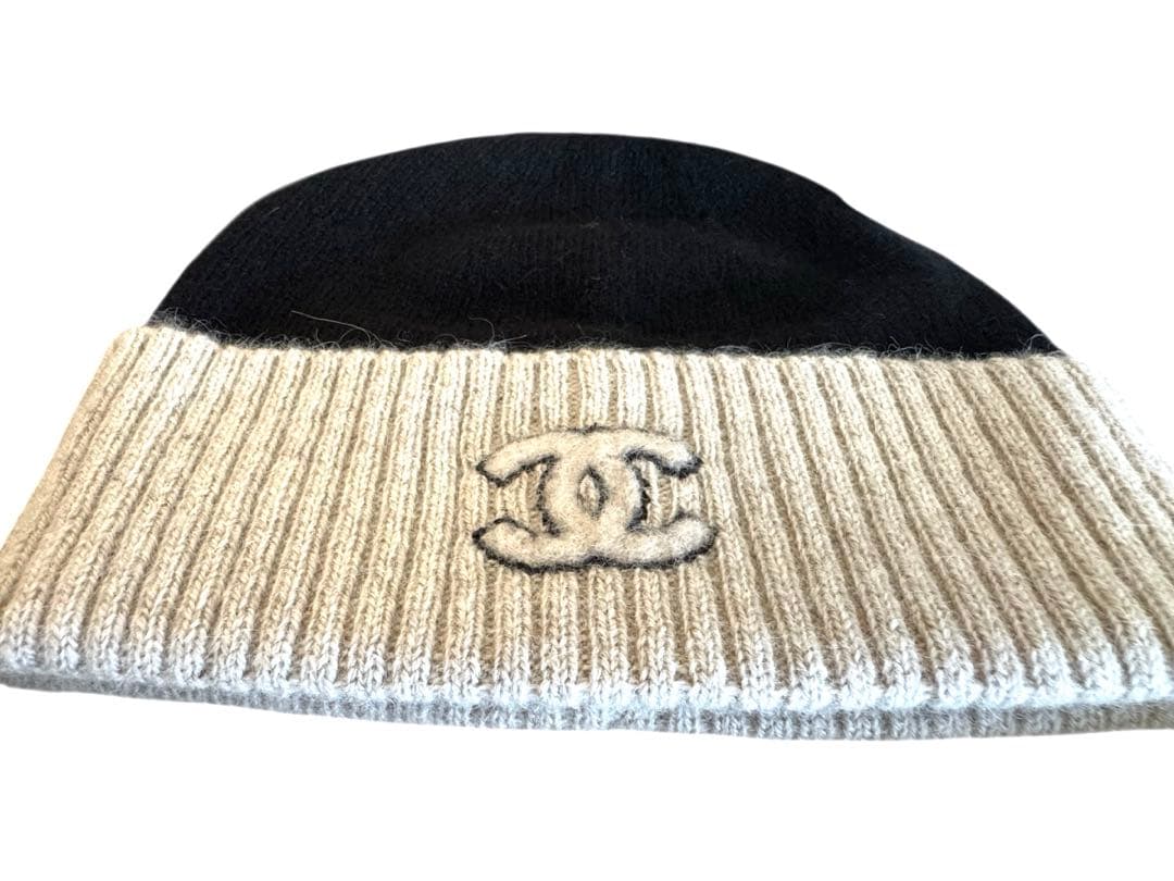 新品 未使用 新作 25B CHANEL カシミア ニット帽 ビーニー ココ