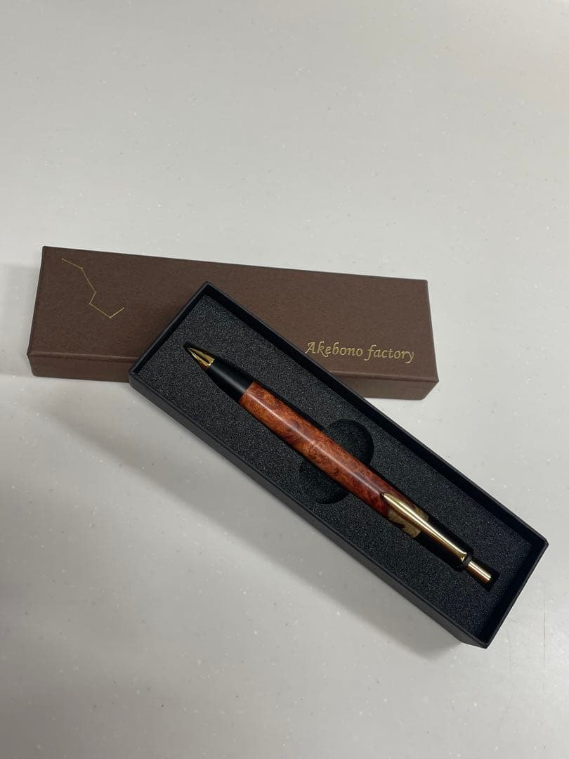 あけぼの工房　極上花梨瘤紅白　木製シャープペンシル