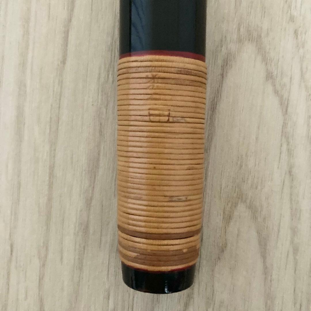 【美品】篠笛 古典調 三本調子 獅子田 大岡紫山 七つ穴 黒塗 籐本重巻