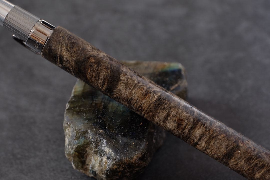 PG5木軸カスタム0217　高村杢工房 製図用シャープペンシル　花梨瘤　至高の黒