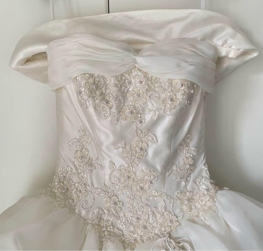 ウェディングドレス　取り外し可能ロールカラー付き　フルオーダー　着用1日限り