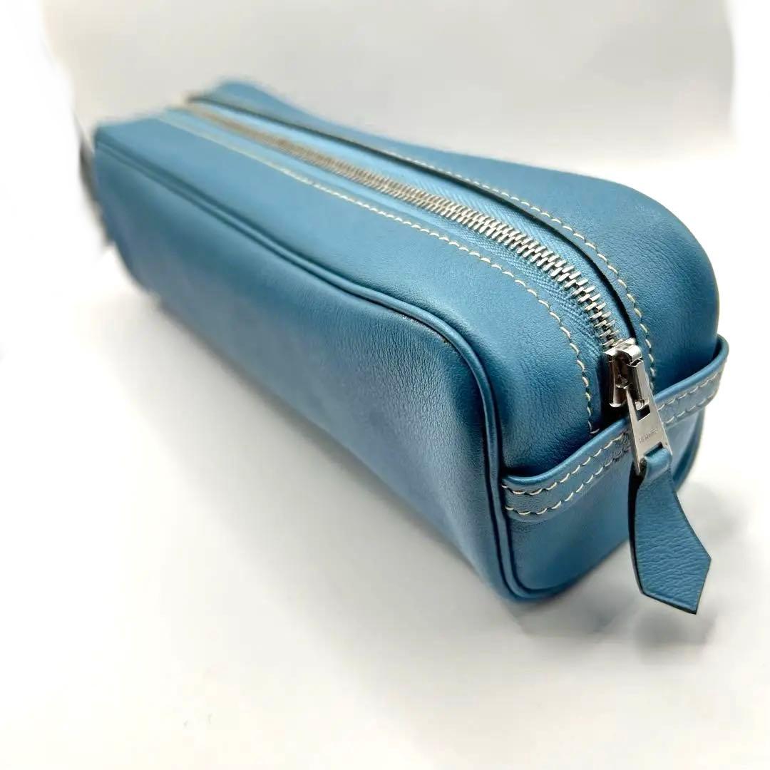 エルメス　ペンケース　ライト　ブルー　箱付き