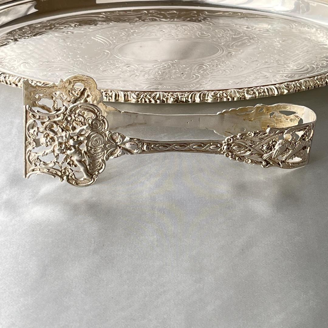 【ドイツ】 天使のペストリートング【純銀】鳥と花々 17.5cm 豪奢！