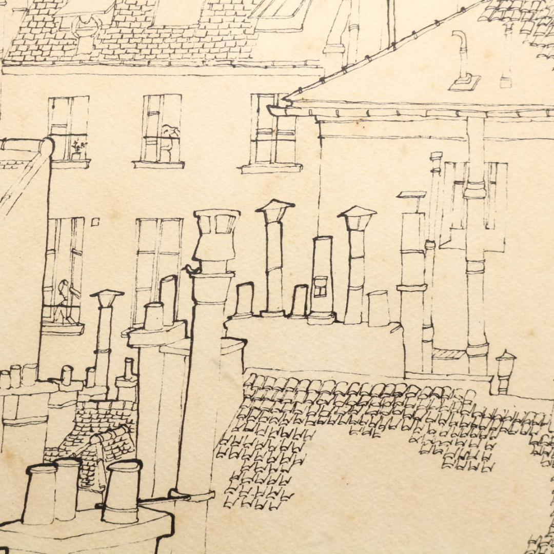 『PARIS』作者不詳 リトグラフ 石版画 直筆サイン パリの風景 ヴィンテージ