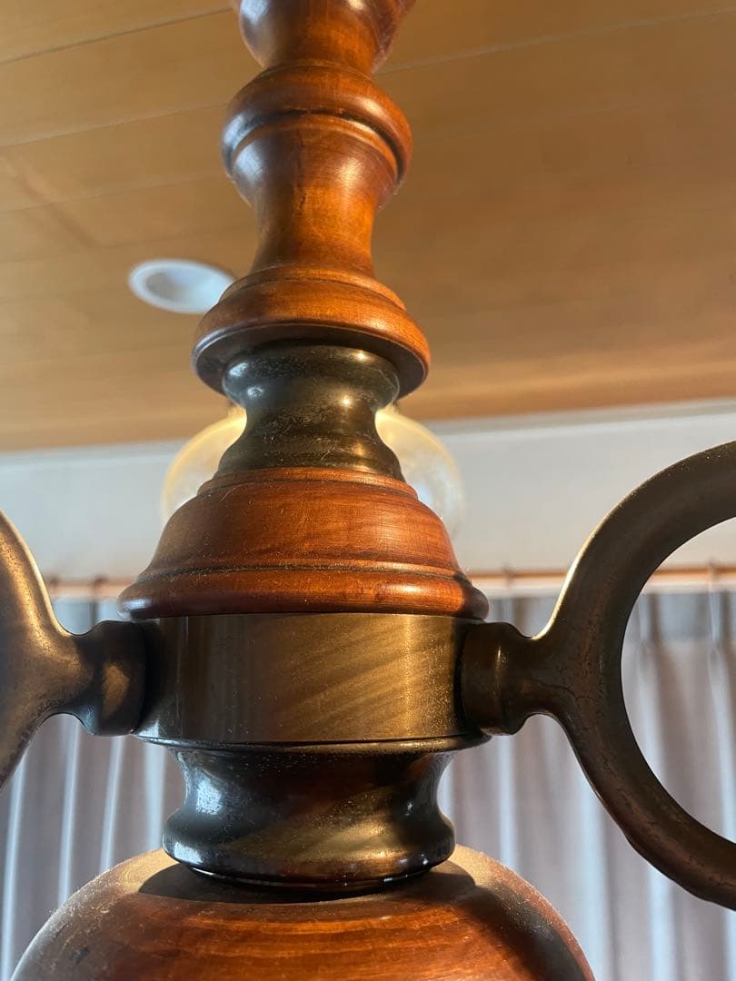 職人堅木アンティーク家具/クラシック3灯ペンダントライト