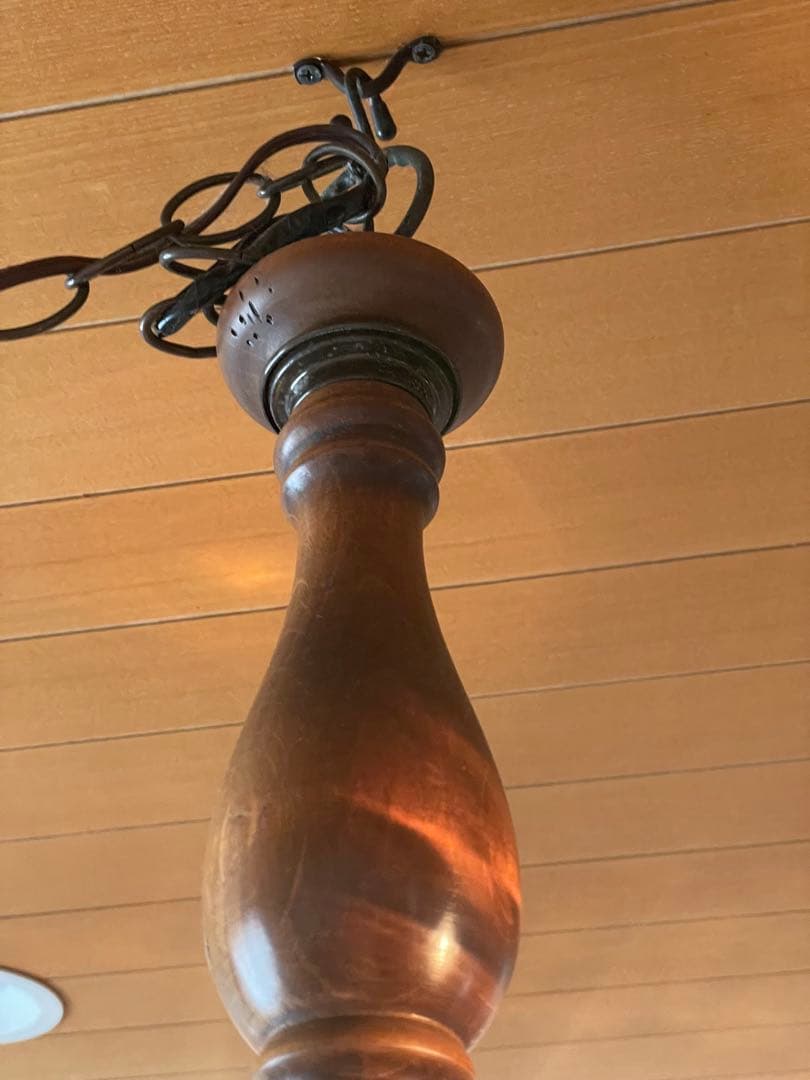 職人堅木アンティーク家具/クラシック3灯ペンダントライト