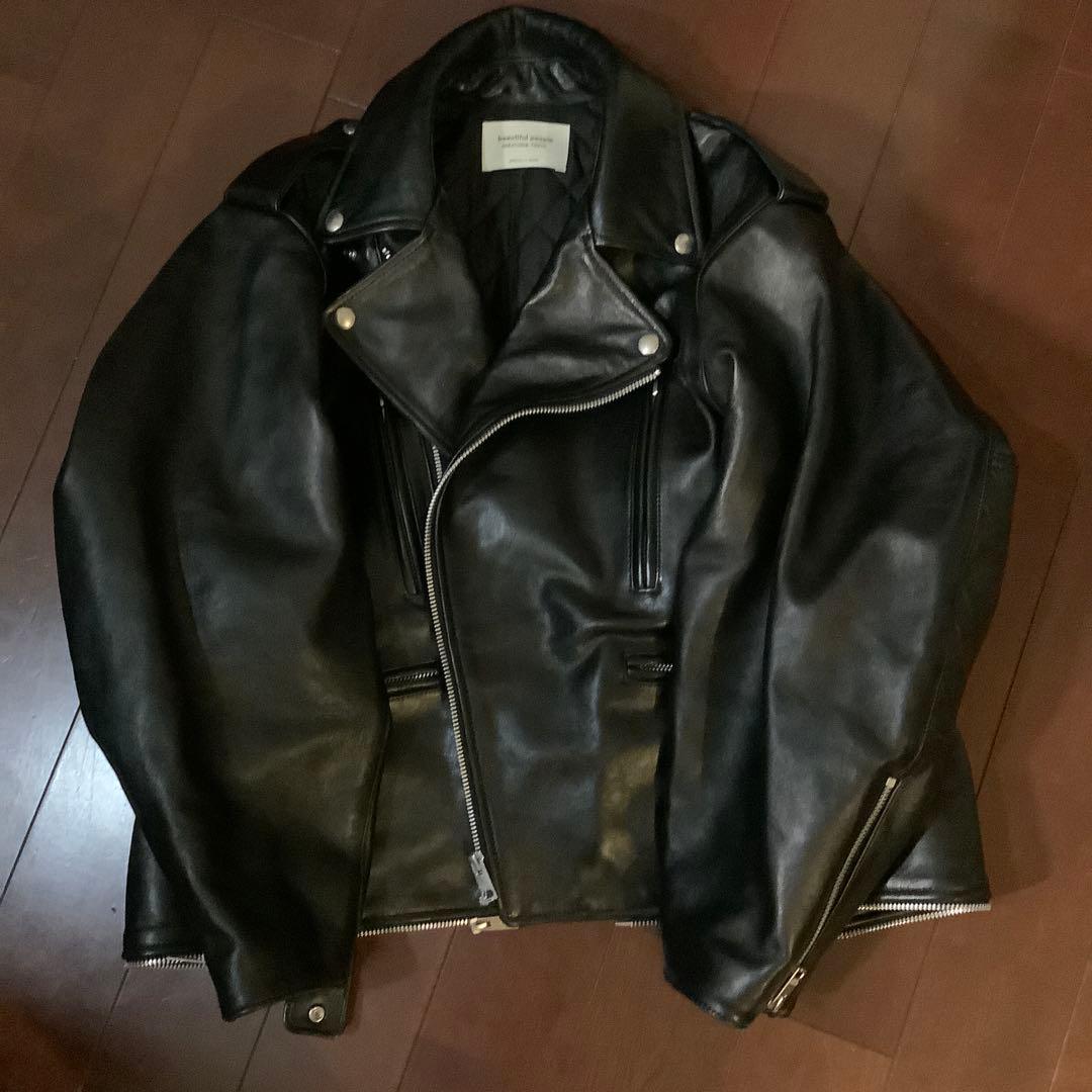 ビューティフルピープル　ライダース　ジャケット　ダブルエンド　Sサイズ　ブラック