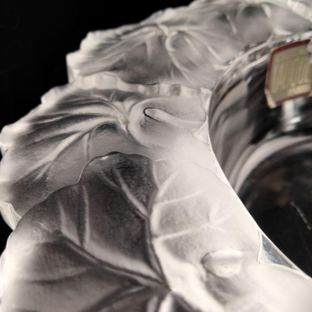 Ｐ331 ルネ・ラリック クリスタル フロストガラス 花弁 器 箱付