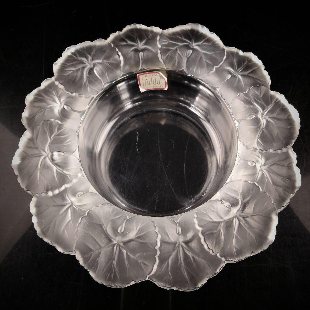Ｐ331 ルネ・ラリック クリスタル フロストガラス 花弁 器 箱付