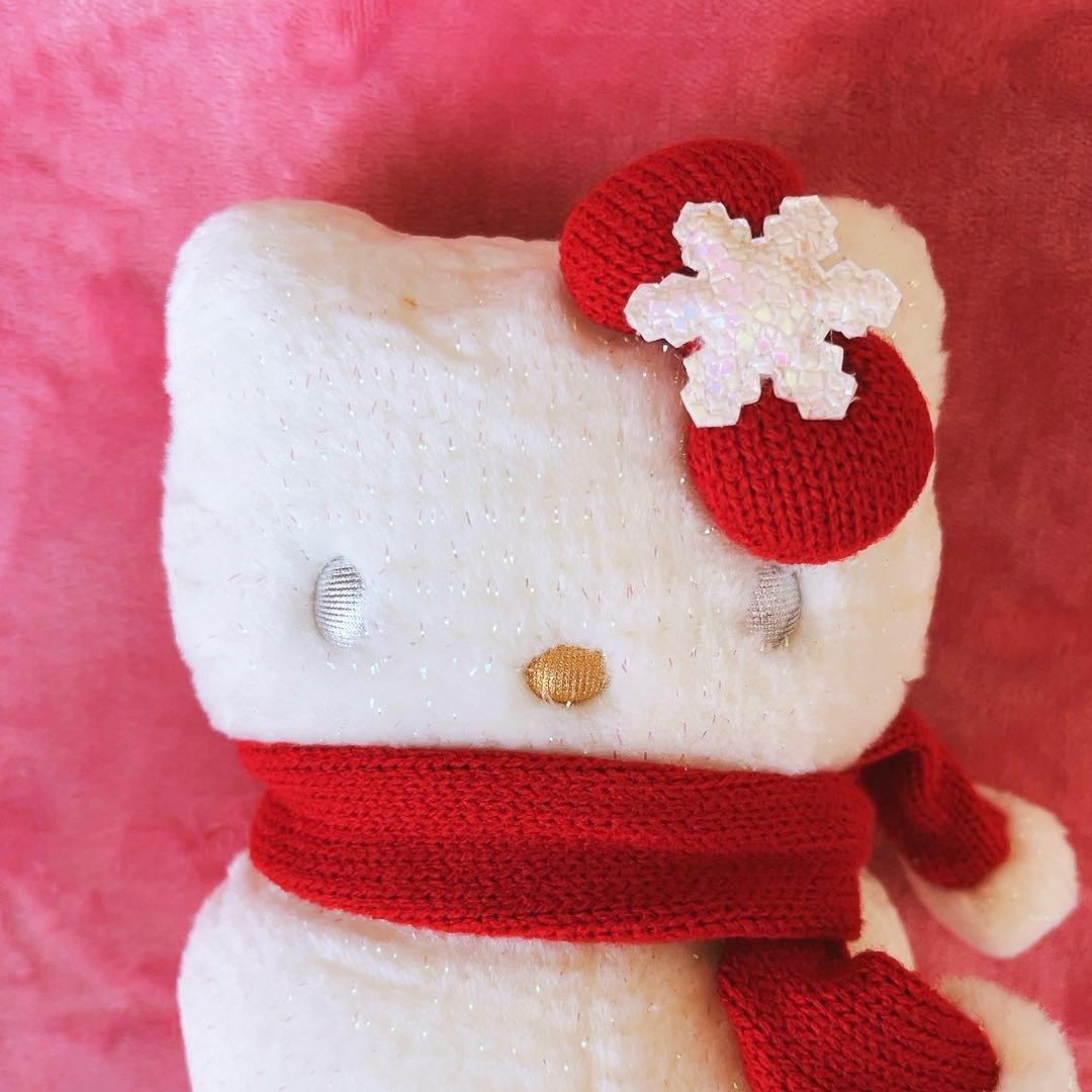 希少レア　ハローキティ　雪だるま　ぬいぐるみ　ラメ　日本限定　サンリオ　2000