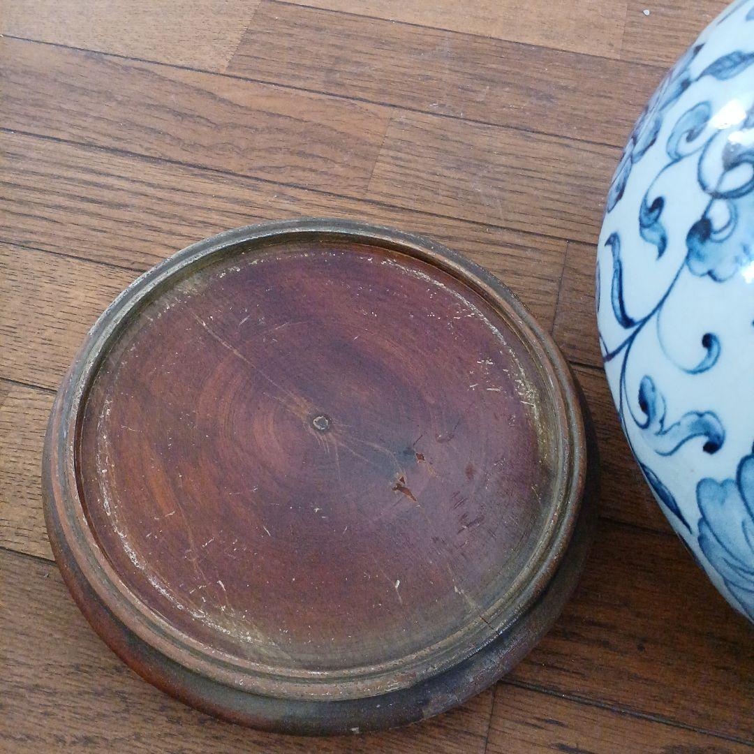 中国骨董花瓶 獅子の持ち手付き