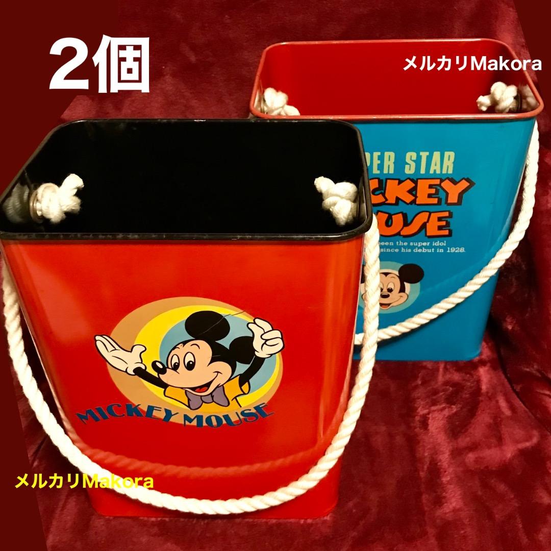 【2個】ディズニー　ミッキー&ドナルド　ロープバケット　レア年代物