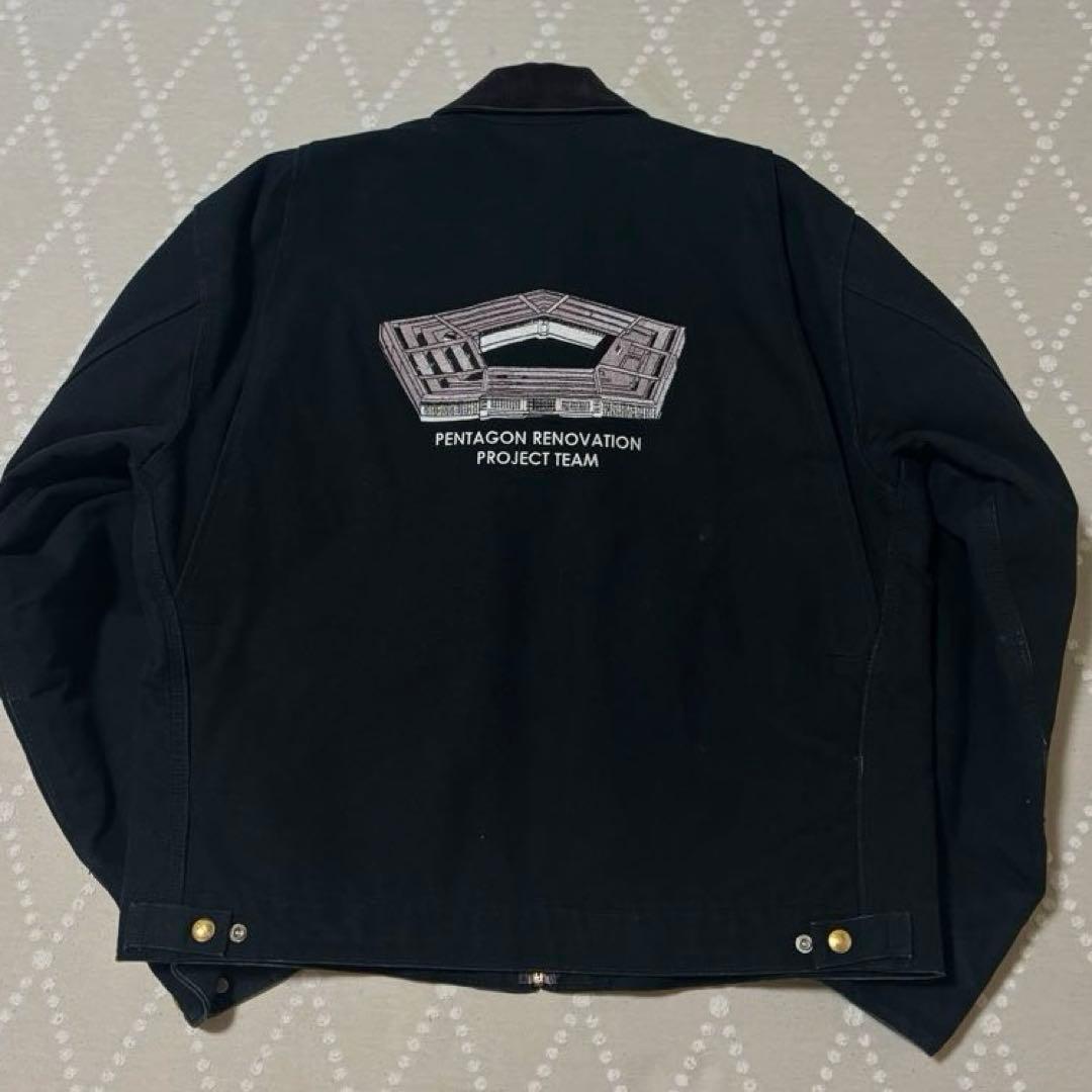 【レア】 Carhartt デトロイトジャケット 刺繍 ブラック 42 J01