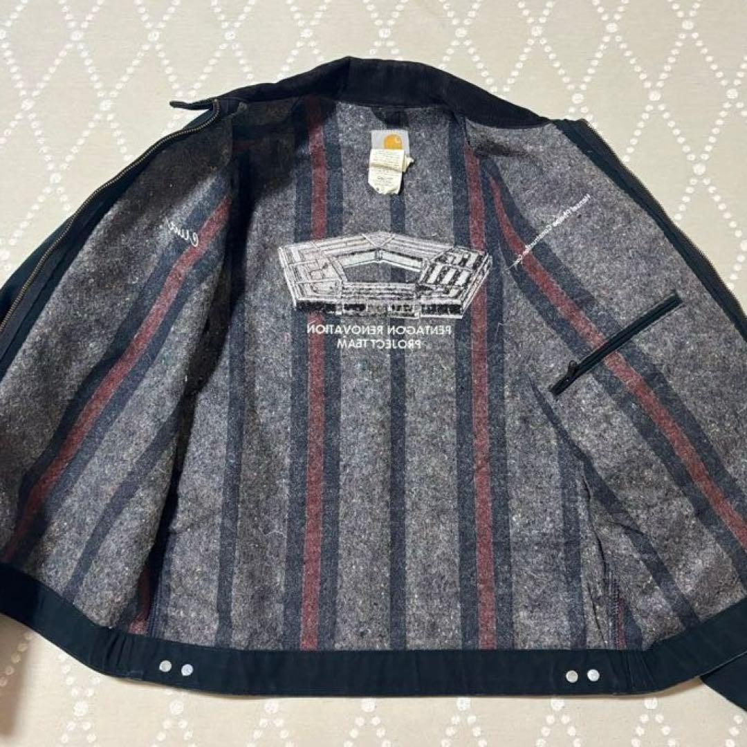 【レア】 Carhartt デトロイトジャケット 刺繍 ブラック 42 J01