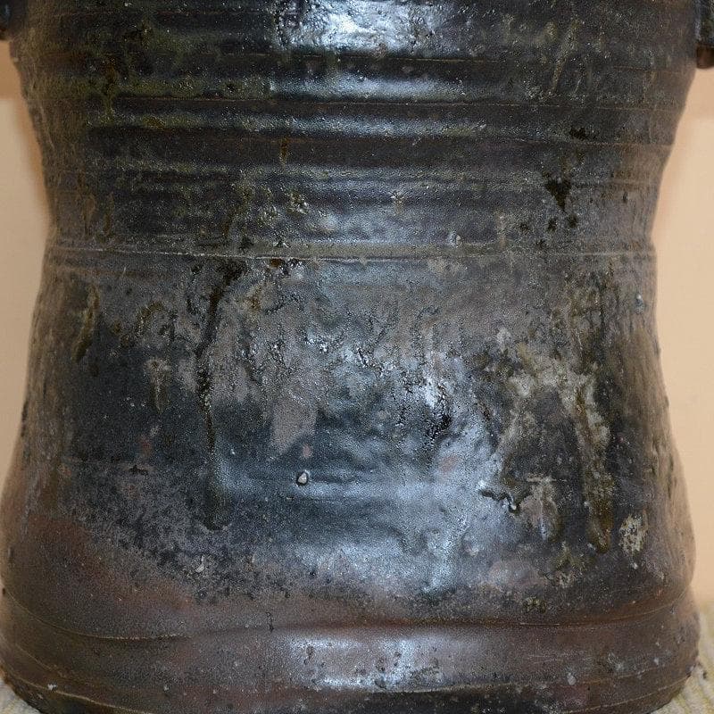 茶道具　丹波焼　水指　備前龍田川写水指　森本丹山　中古　送料込み