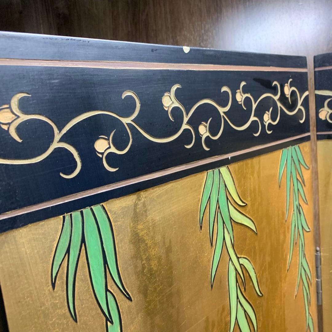 H923\" 金花屏風 衝立 間仕切り 6連 両面 2WAY