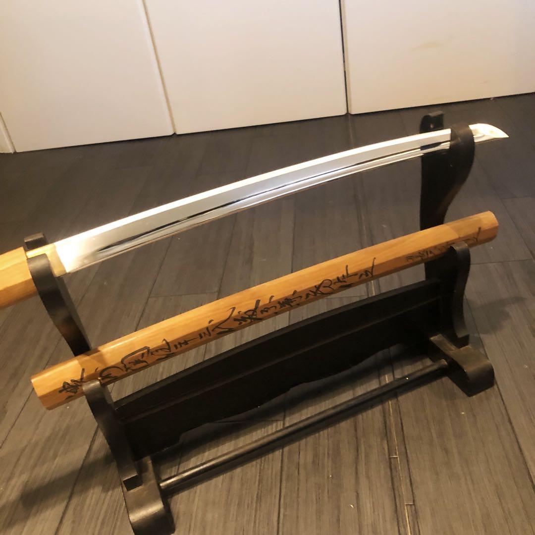 高級模造刀 白鞘 脇差　樋入り刀身　居合刀 濃州関住兼三代藤原兼房