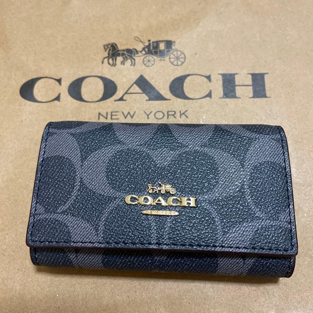 新品未使用　coachキーケース シグネチャー デニムネイビー⭐︎レアカラー⭐︎