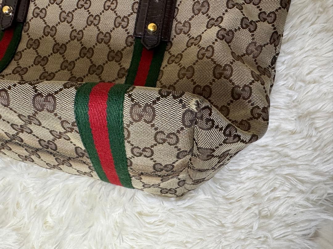 れ*な様 ✨美品✨グッチハンドバッグ GG柄シェリーライン　肩掛けベージュ系A4