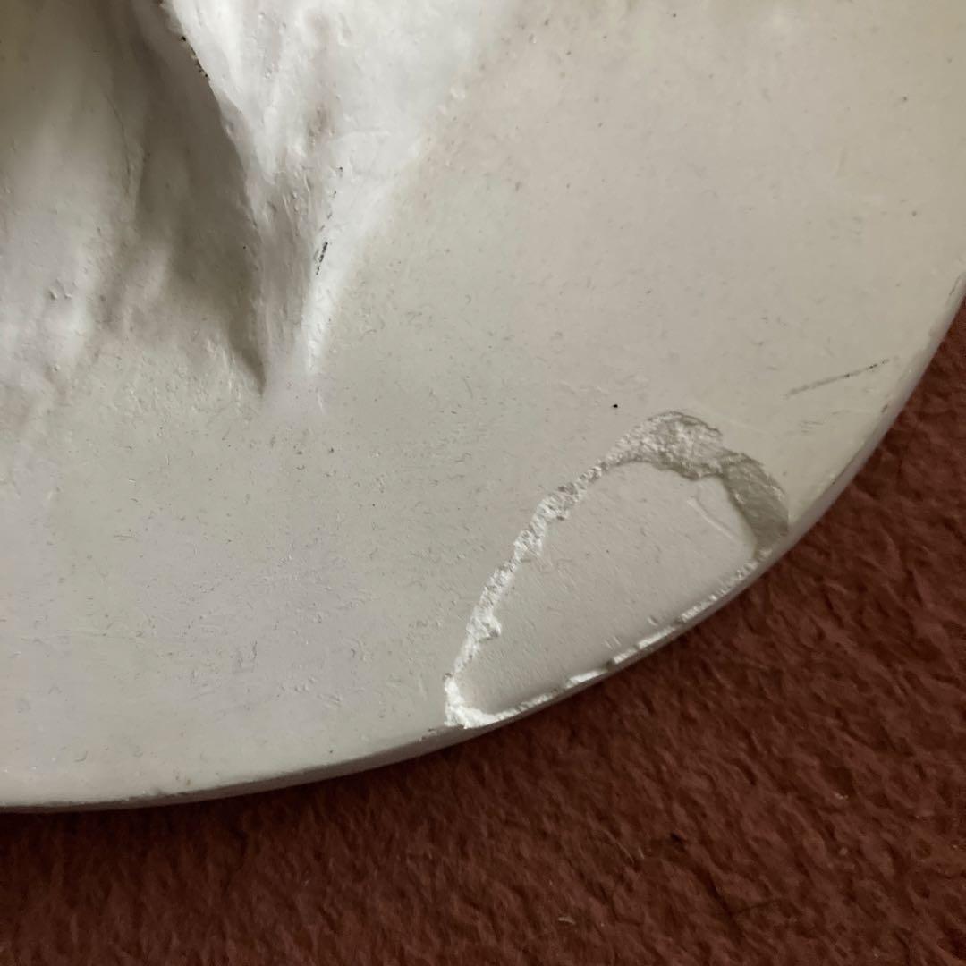 ライオン　壁掛け　石膏オブジェ　傷汚れあります