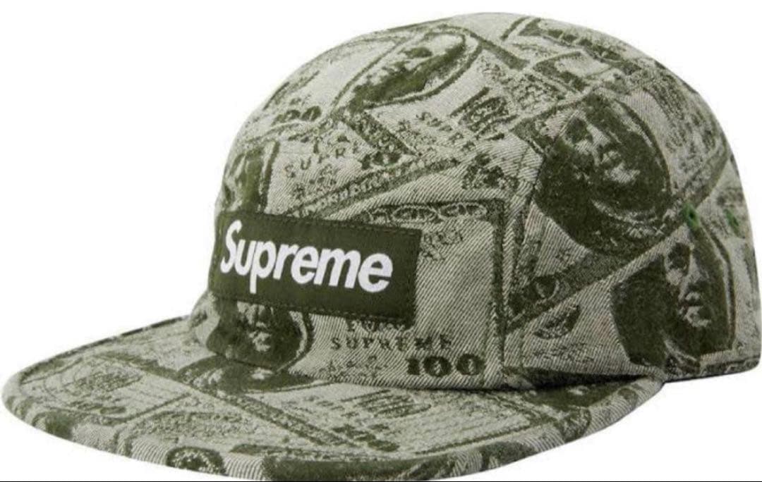 帽子 Supreme 100 dollar bill camp cap green