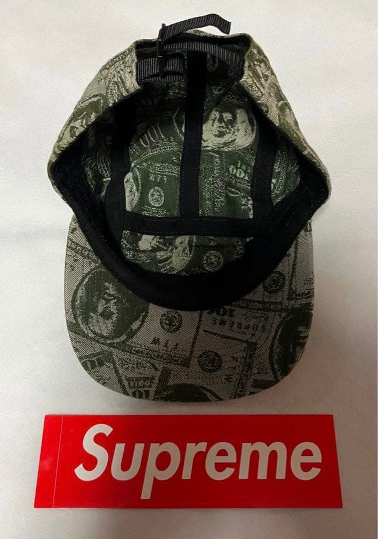 帽子 Supreme 100 dollar bill camp cap green