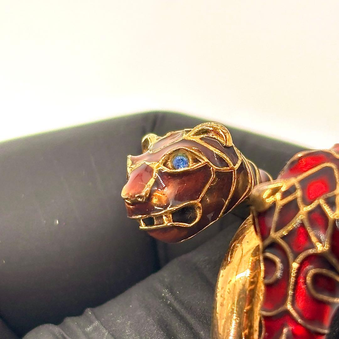 あ*さ様 渋谷龍太着用✨ 14号 GUCCI　ダブルタイガーヘッド リング　ブル