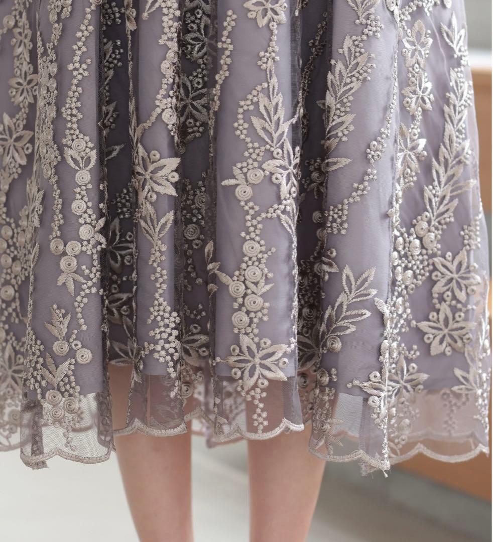 niana ニアナ 刺繍レース バックリボン パーティードレス 結婚式