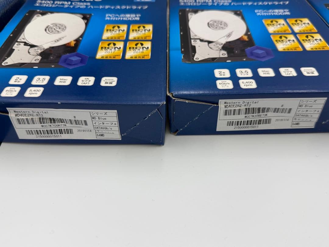 新品未使用 WD 4.0TB 計3台 HDD CMR WD40EZRZ-RT2
