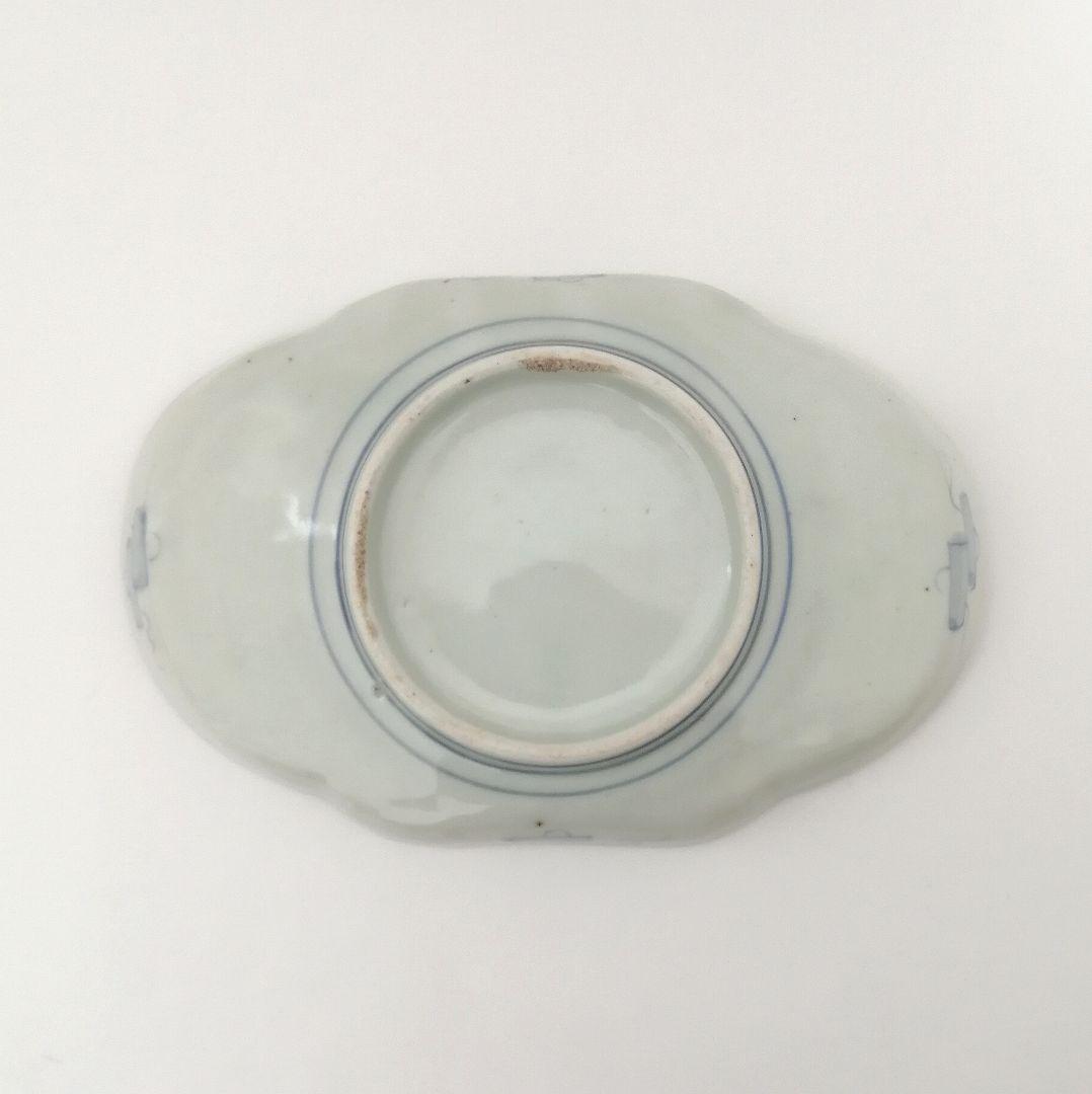 古伊万里　色絵　虫尽くし図　木瓜形　縁立皿