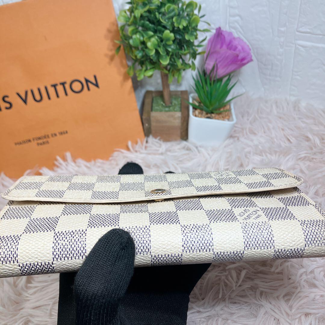 ！美品！ ルイヴィトン ダミエアズール ポルトフォイユ サラ レディース 長財布