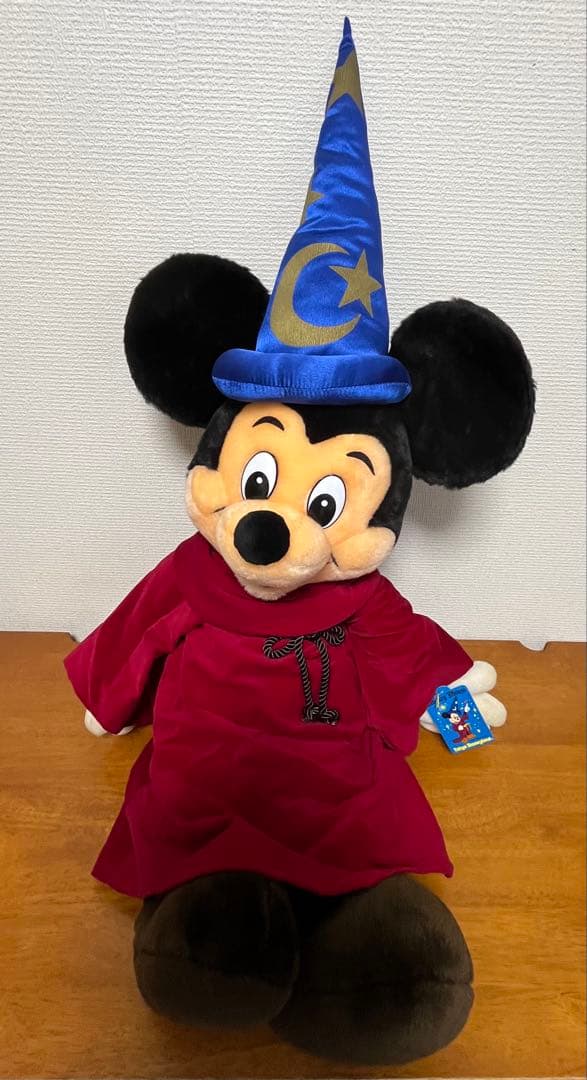 ミッキーマウス ぬいぐるみ 魔法使いの弟子　ファンタジア　大きめ　特大　タグ付き