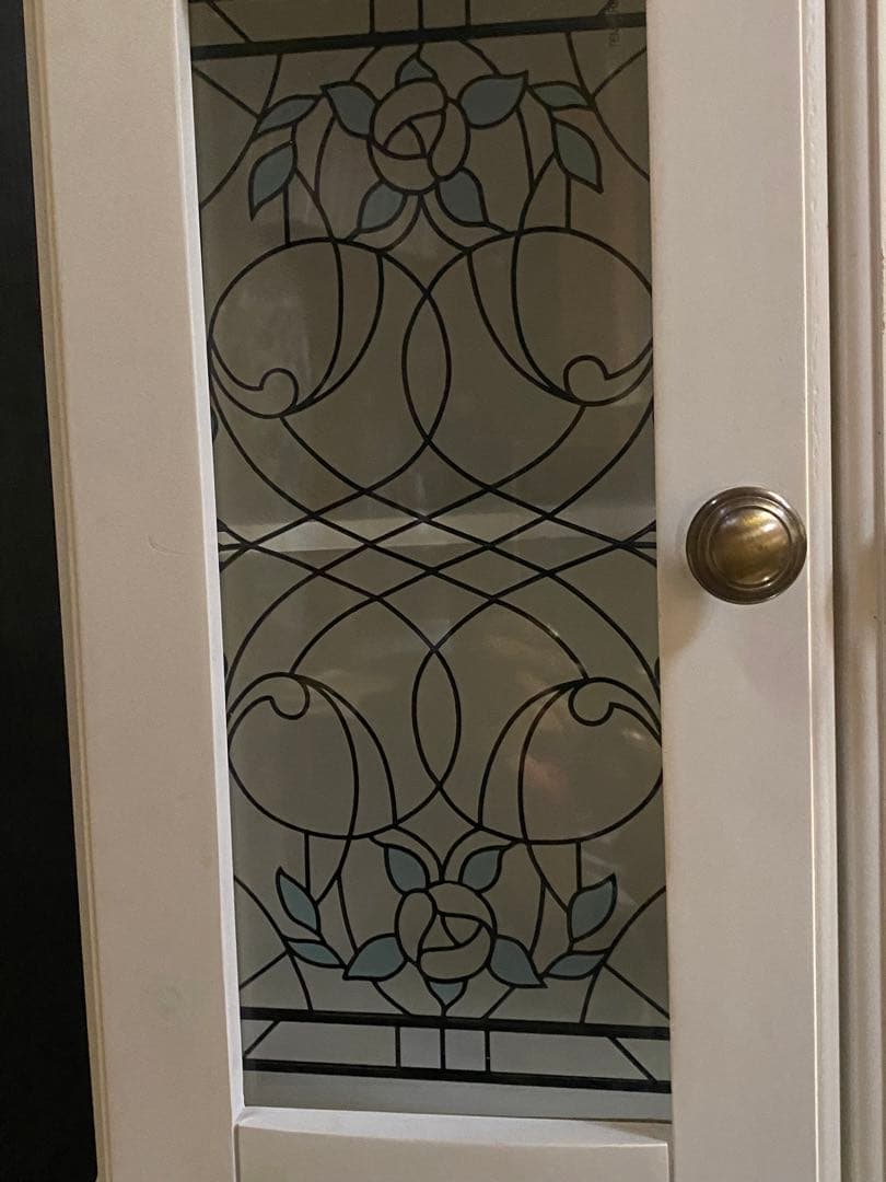 希少 ステンドガラス♦️ロココ♦️アンティーク キャビネット♦️2個セット♦️送料込