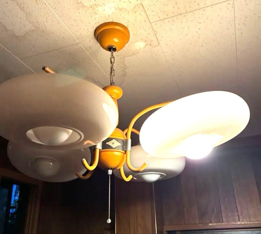 ✨J urimさま✨SALE‼️70年代　昭和レトロ　ポップなシャンデリア 4灯✨