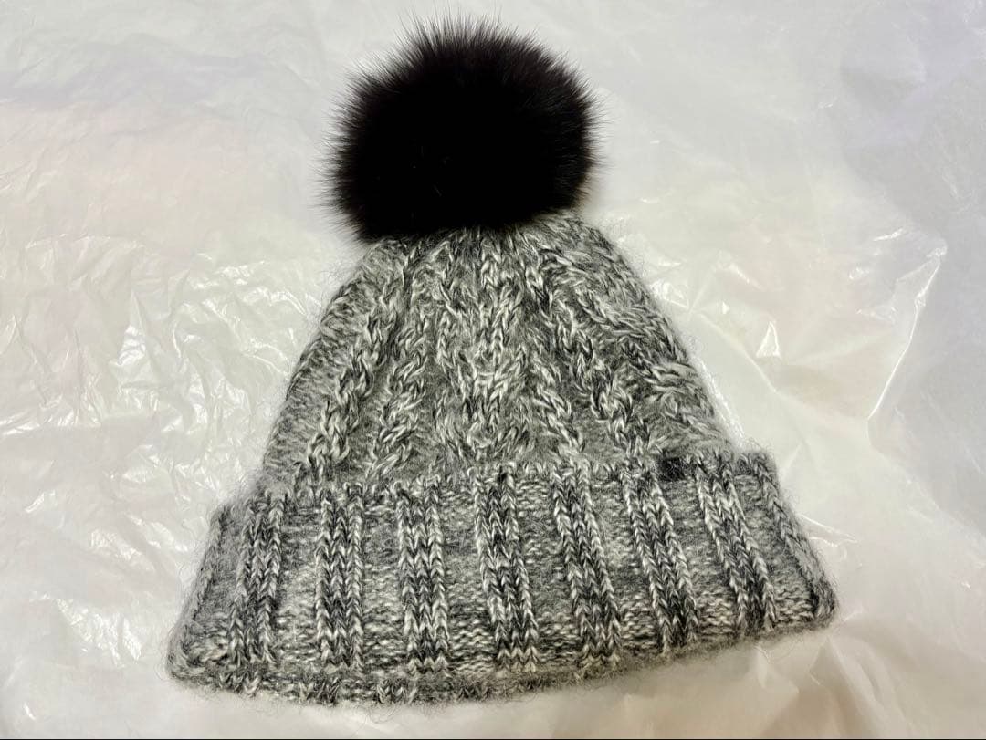 ❤️ 美品　CA4LA カシラ　ケーブル編み ビーニー ポンポン　モヘヤ＆シルク混