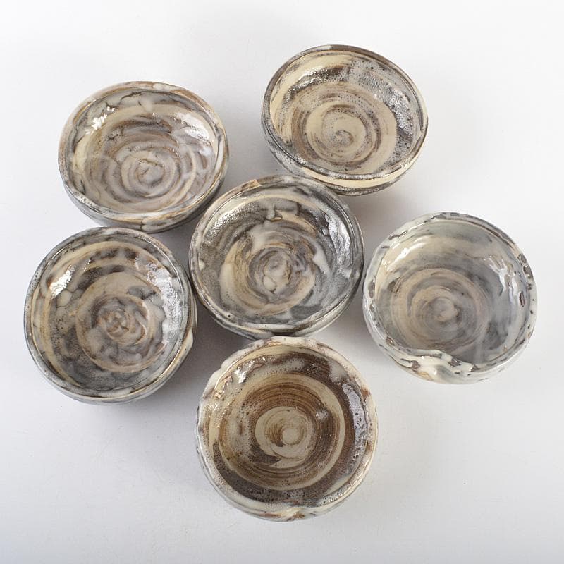 和食器　萬古焼　阿須賀陶苑造　鉢　六客　共箱　V　R7048