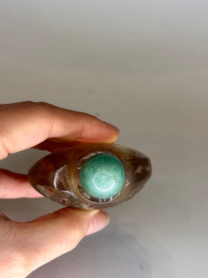 清末時代　天然水晶　鼻煙壺　中国古美術　時代物