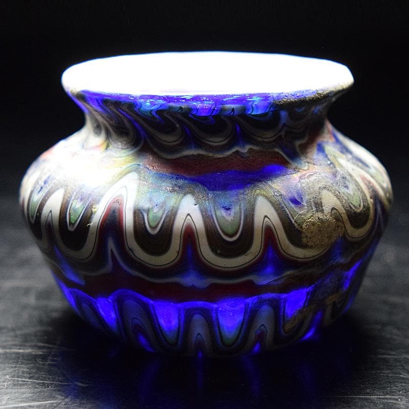 アンティーク　古代　ベネチアンガラス　ローマン硝子　古壷　V　R7612