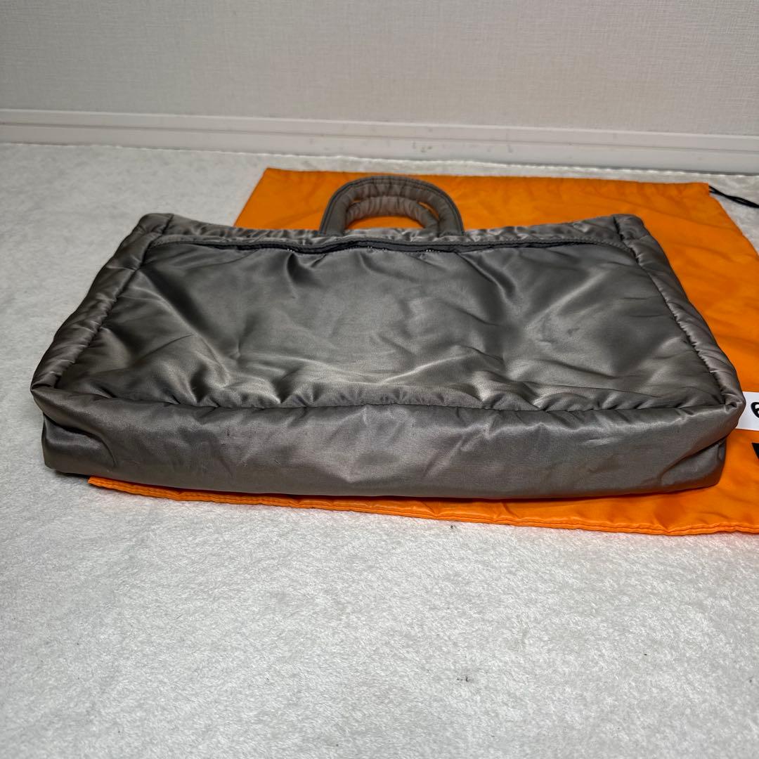 69 美品　ポーター　タンカー　ビジネスバッグ　2way グレー　シルバー