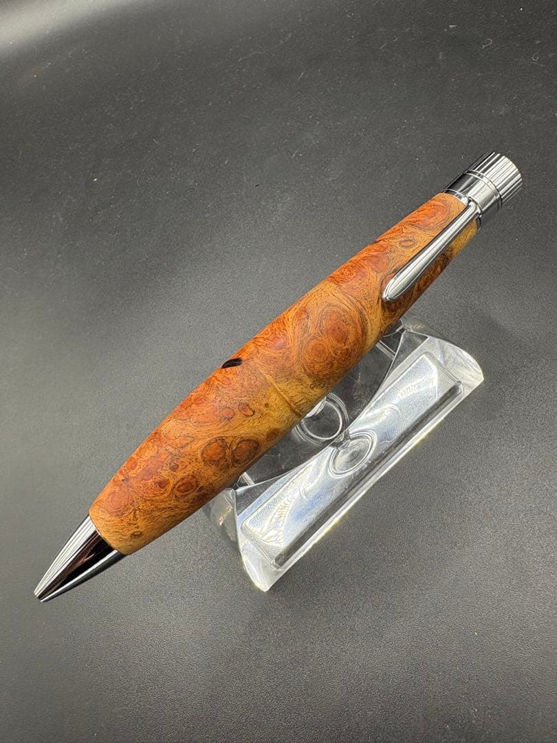 539上杢　花梨　紅白　瘤杢　木軸ペン　ボールペン　太軸