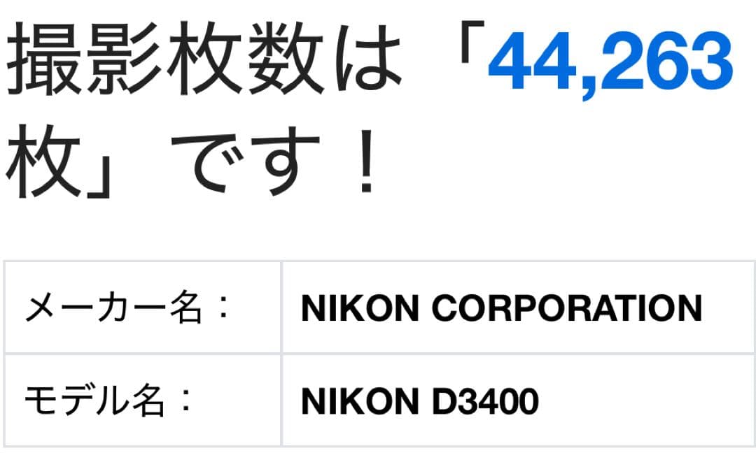 Nikon D3400 一眼レフカメラとバッテリーチャージャー