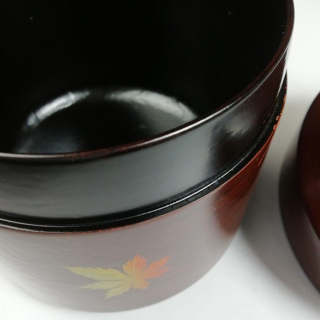 Ｗ７６　棗　『花紅葉』『一閑　雪吹棗』『新井司峰 造』　共箱　茶道具