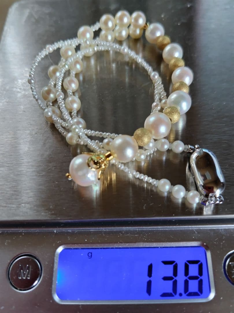 各種サイズ、アコヤ真珠と、あこや砂芥子パールの、Y字ネックレス